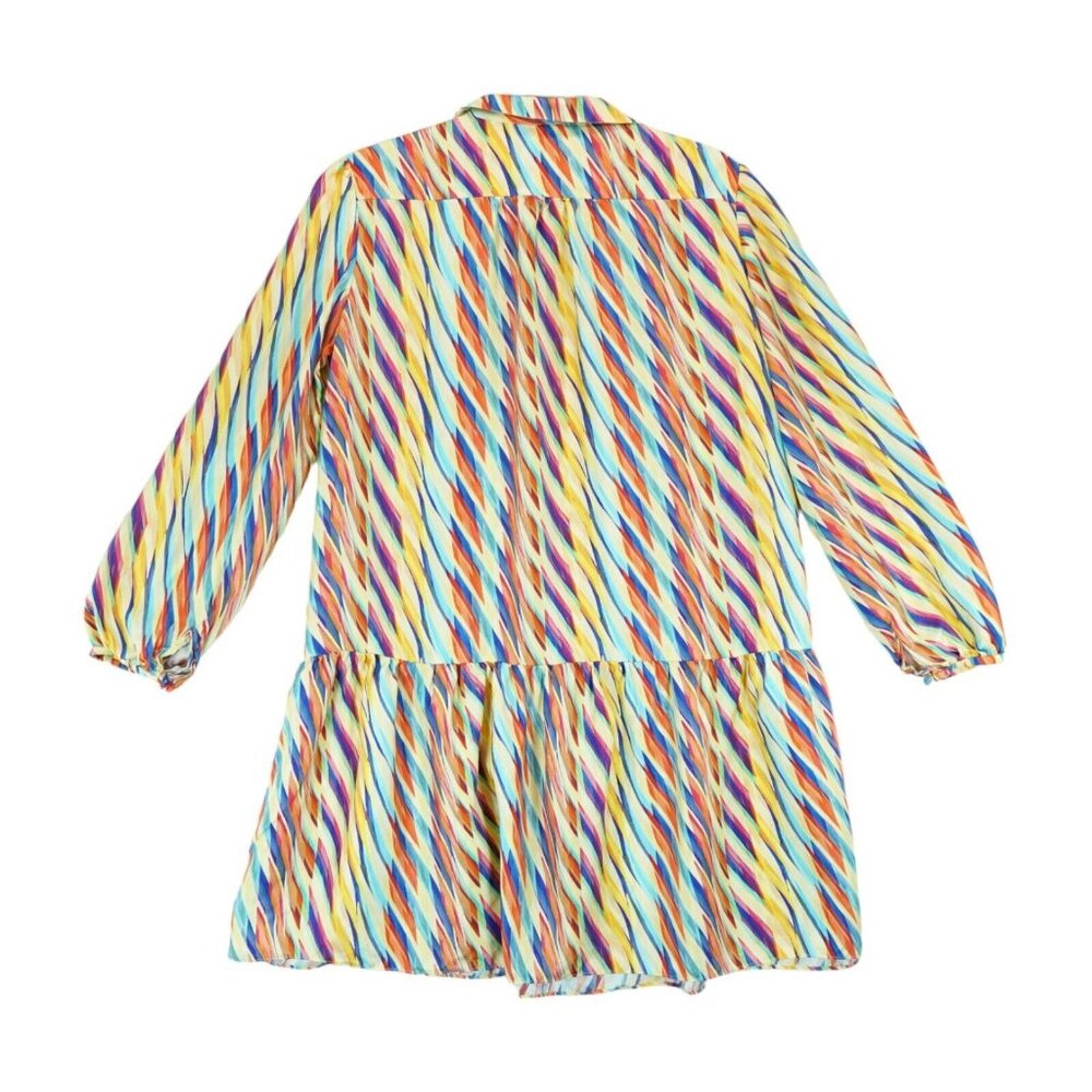 Saloni Women's Yellow Jas Silk Long Sleeve Mini Dress Size UK 12 US 8 MSRP $495 - Picture 2 of 10